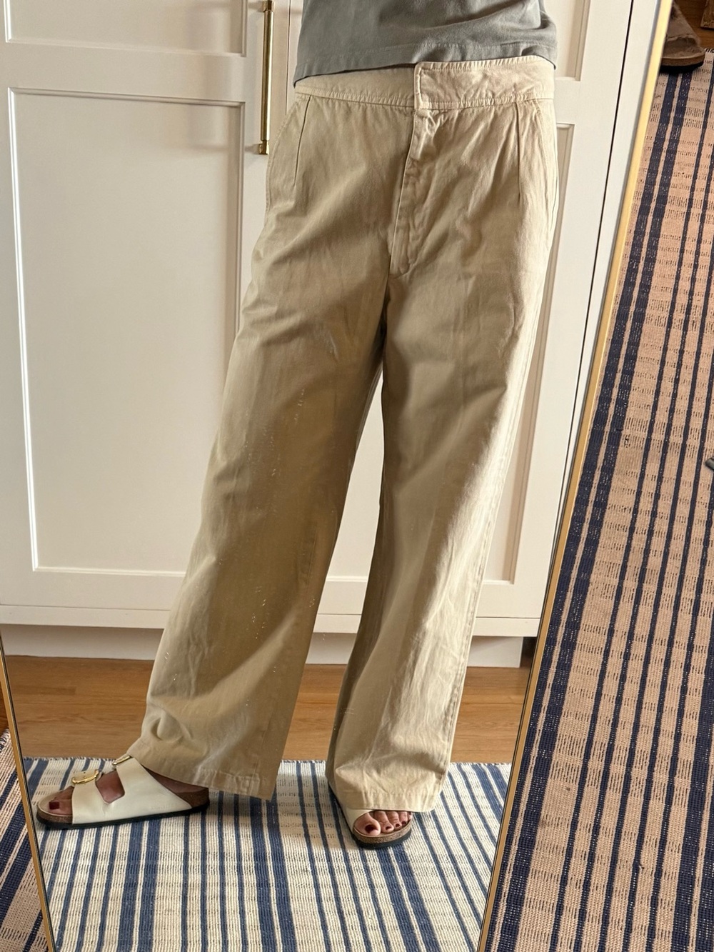 Dries Van Noten wide leg khaki women’s trousers SIZE 38 or us womens 6
